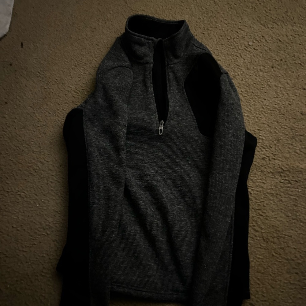 Spyder Men's Charcoal and Black Zip-Up Sweater